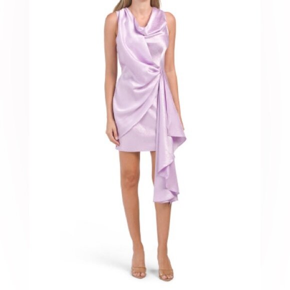 NWT TORN by RONNY KOBO‎ Satin FREYA DRESS ORCHID BLOOM 10-8331SBJ Sz S - Picture 2 of 15